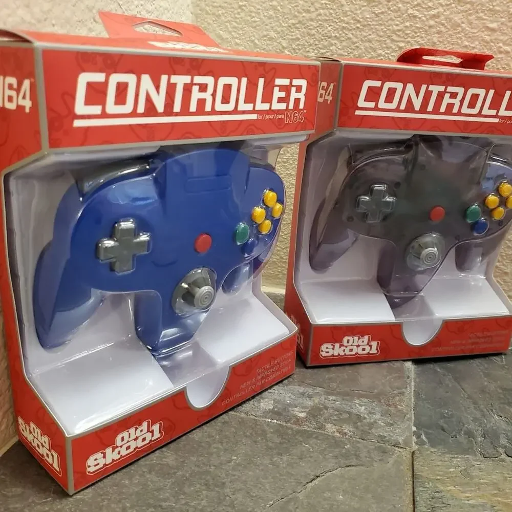 2 N64 Controllers - Atomic Purple & Blue (NEW) - Nintendo64 - Nintendo Old Skool